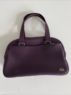 Genuine Lacoste Deep Plum Structured Shoulder Bag